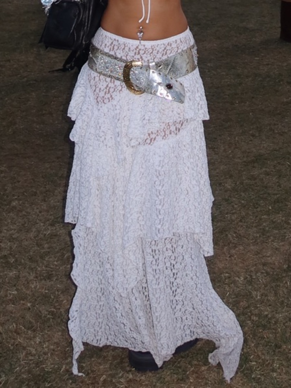 White Fox \\ layered festival maxi skirt